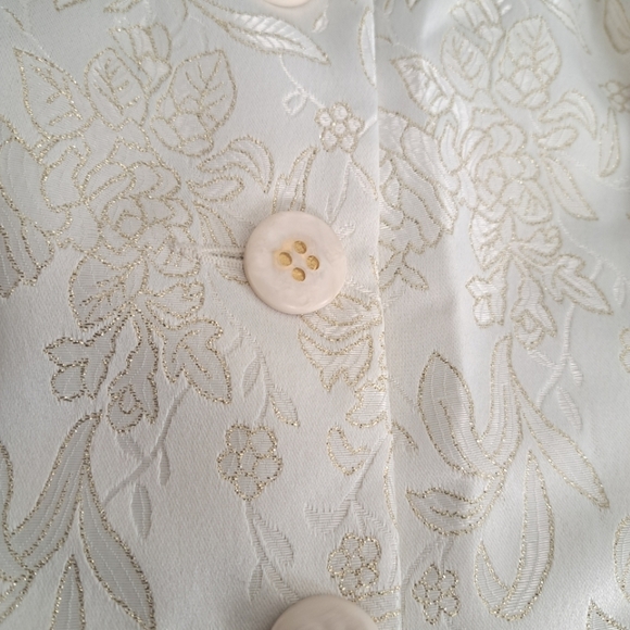 Covington Cream & Gold Embossed Blazer - Size 14 Petite NWT - Picture 9 of 11